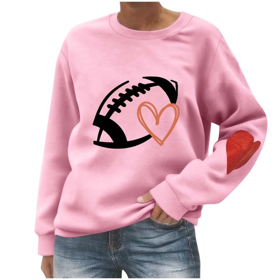 ShiShine Sweatshirts for Women 2025 Cute Graphic Crewneck Game Day Outfits Fall Graphic Long Sleeve Soccer Fans Pullover