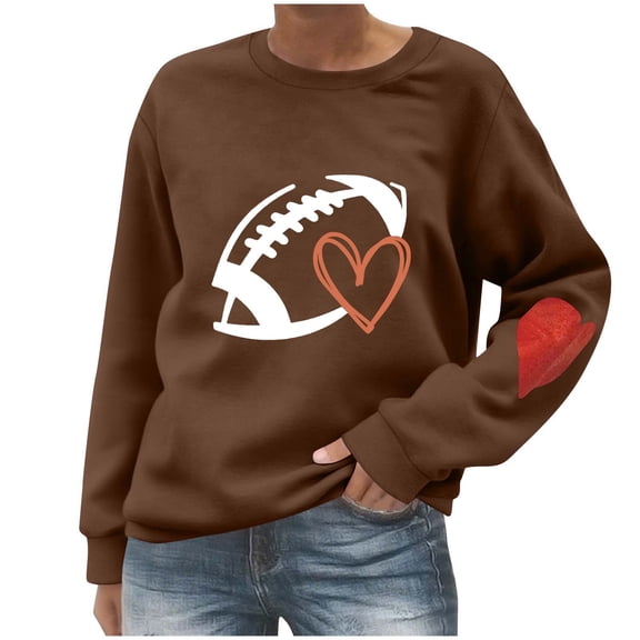 ShiShine Sweatshirts for Women 2025 Cute Graphic Crewneck Game Day Outfits Fall Graphic Long Sleeve Soccer Fans Pullover