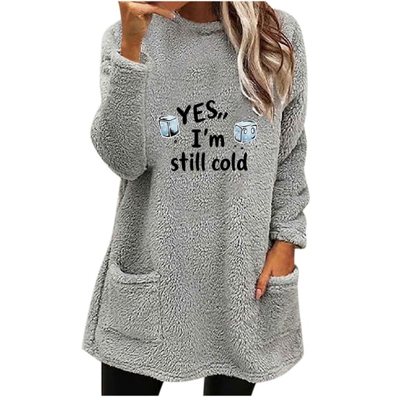 ShiShine Sweatshirts for Women Pullovers Fall Winter Warm Tunic Tops Loose Cozy Loungwear