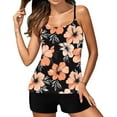 thumbnail image 1 of ShiShine Tankini Swimsuits for Women Two Piece Tummy Control Modest Bathing Suits Flroal Print Flowy Swim Tops with Boy Shorts, 1 of 3