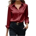 thumbnail image 1 of ShiShine Tops for Women Casual Button Down Shirts Long Sleeve Work Shirt 2025 Fall Business Blouse Dressy Tops, 1 of 6