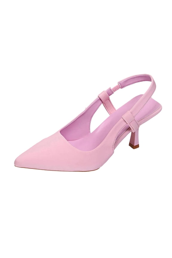 Trendy Closed Toe Slingback Kitten Heels for Women Low Dressy Pumps Wide Width for Prom