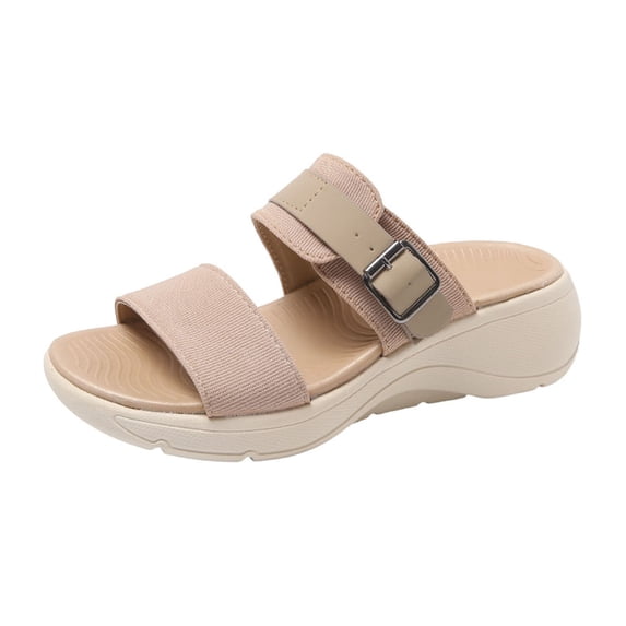 ShiShine Wedge Sandals for Women Summer Arch Support Casual Sports Sandals Slip-On Slippers Open Toe Shoes