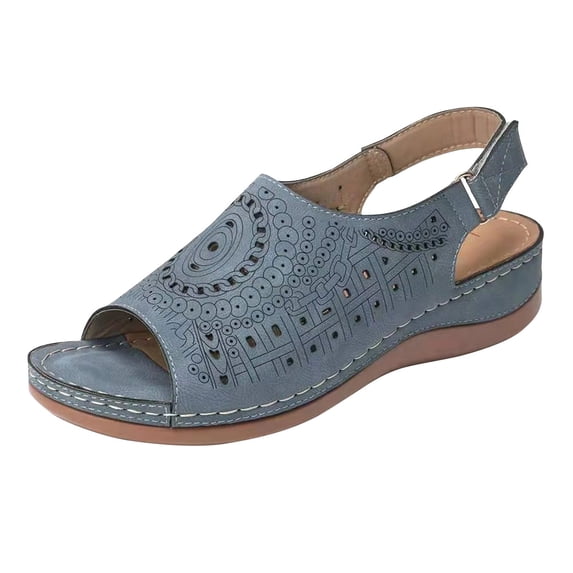 ShiShine Wedge Sandals for Women with Arch Support Summer Casual Open Toe Beach Sandals for Women Casual Comfortable Walking Shoes