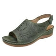 thumbnail image 1 of ShiShine Wedge Sandals for Women with Arch Support Summer Casual Open Toe Beach Sandals for Women Casual Comfortable Walking Shoes, 1 of 3
