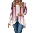 thumbnail image 1 of ShiShine Women’s 2025 Fall Fashion Stripe Cardigan Lightweight Soft Cardigan Long Sleeve Open Front Coat, 1 of 7