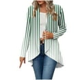 thumbnail image 1 of ShiShine Women’s 2025 Fall Fashion Stripe Cardigan Lightweight Soft Cardigan Long Sleeve Open Front Coat, 1 of 7