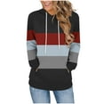 thumbnail image 1 of ShiShine Women’s 2025 Fall Long Sleeve Color Block Hoodie Pullover Sweatshirt Lightweight Casual Tops Blouse, 1 of 6
