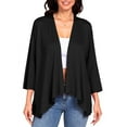 thumbnail image 1 of ShiShine Women's 3/4 Sleeves Lightweight Open Front Cardigan Draped Ruffles Shawls and Wraps Shrugs Jacket, 1 of 6