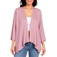 thumbnail image 1 of ShiShine Women's 3/4 Sleeves Lightweight Open Front Cardigan Draped Ruffles Shawls and Wraps Shrugs Jacket, 1 of 6