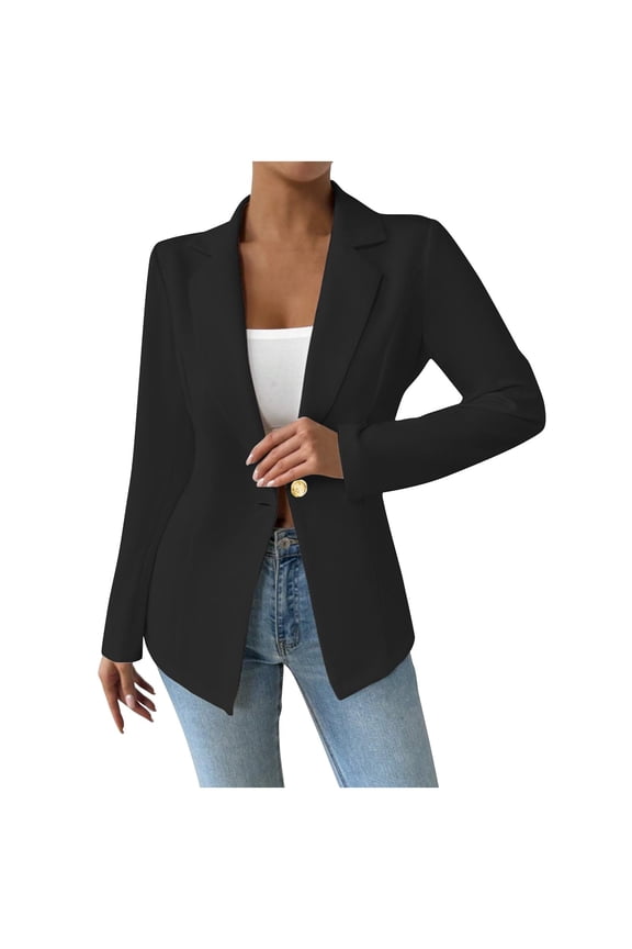 Women's Blazer Casual Long Sleeve Button Front Blazers Business Work Office Blazers Jacket