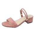 thumbnail image 1 of ShiShine Women's Block Heel Sandals Rhinestone Buckle Two Way Wear Casual Commute Shoes, 1 of 5