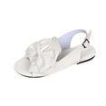 thumbnail image 1 of ShiShine Women's Bow Accent Slingback Sandals Open Toe Adjustable Buckle Flat Slip On Comfortable Casual Dressy Shoes, 1 of 9