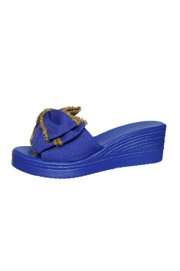 Women's Bow Platform Sandals Open Toe Boho Dressy Cute Wedding Vacation Summer Slides Shoes Fashion Slippers