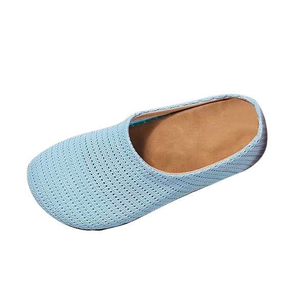 ShiShine Women's Breathable Knit Slip On Flats Sandals Round Toe Perforated Comfortable Casual Shoes