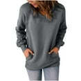 thumbnail image 1 of ShiShine Women's Casual Long Sleeve V Neck Sweatshirts Cute Loose Fit Lightweight Pullover Tops with Pockets, 1 of 9