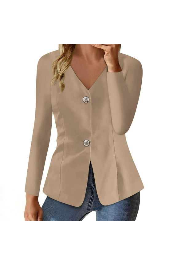 Women's Casual Stretchy Blazer,Lightweight Slim Fit Jackets Long Sleeve Business Suit with Pockets