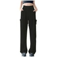 thumbnail image 1 of ShiShine Women's Casual Wide Leg Pants Elastic High Waisted Lightweight Drawstring Trendy Trousers, 1 of 5
