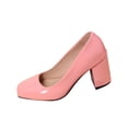 thumbnail image 1 of ShiShine Women's Classic Round-Toe Platform Pumps High Block Heel Comfortable Closed Toe Dress Pumps Shoes, 1 of 9