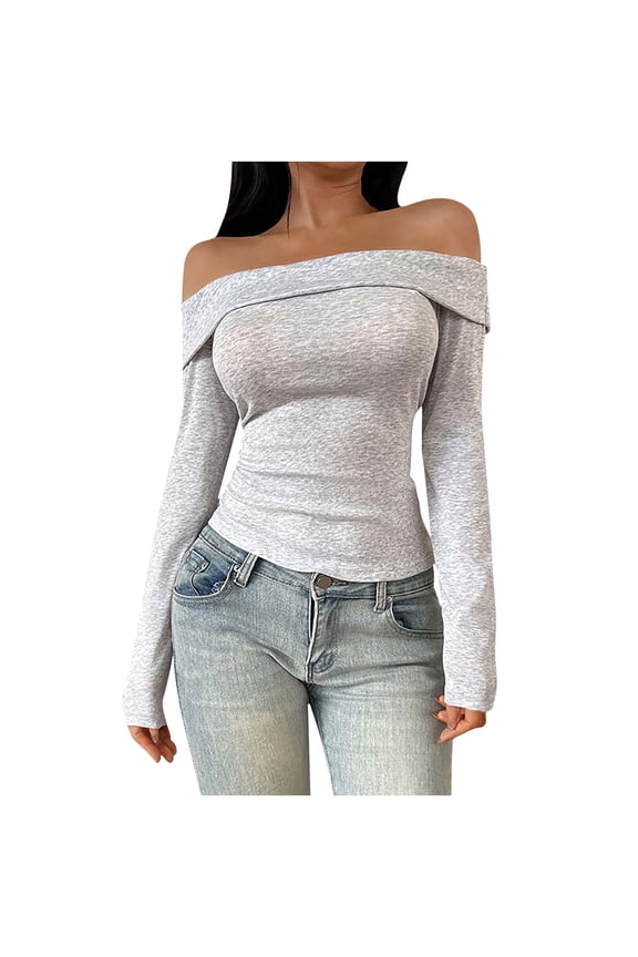 Women's Convertible Neckline Off-Shoulder Cowl Neck Slim Fit Tops 2025