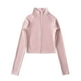 thumbnail image 1 of ShiShine Women's Cropped Workout Jacket Zip UP Pullover Running Athletic Outwear Slim Fit Long Sleeve Yoga Top, 1 of 6