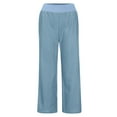 thumbnail image 1 of ShiShine Women's Elastic High Waist Wide Leg Pants Solid Color Baggy Casual Lounge Pants, 1 of 5