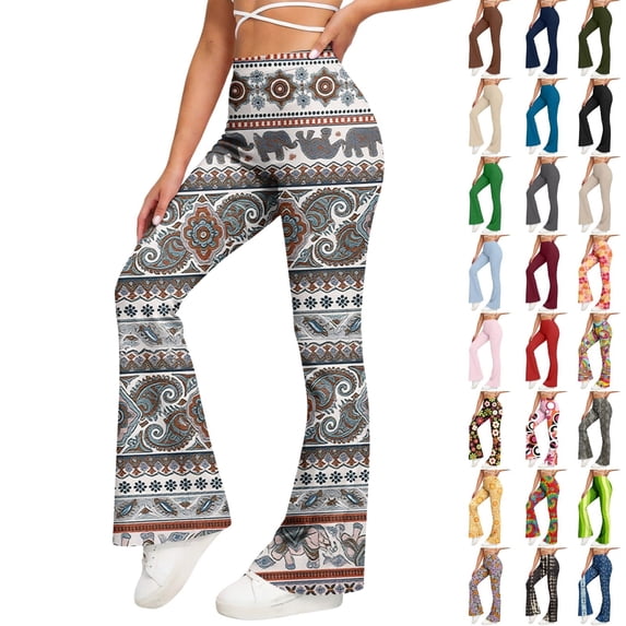 ShiShine Women's Flare Yoga Leggings High Waisted Bootcut Yoga Pants Tummy Control Bell Bottom Leggings