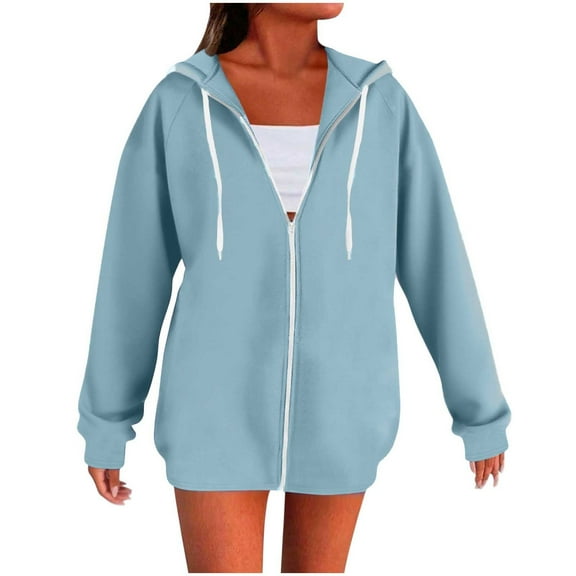 ShiShine Women's Full Zip Up Hoodie Long Sleeve Hooded Sweatshirts Pockets Jacket Coat