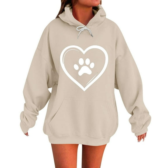 ShiShine Women's Hoodies Fashion Printed Graphic Long Sleeve Hooded Sweatshirts with Pocket Casual Fall Drawstring Pullover