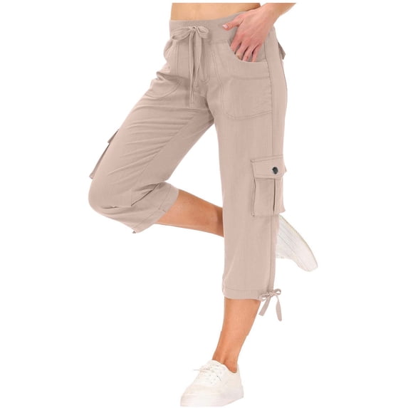 ShiShine Women's Jogger Cargo Sweatpants High Waisted Drawstring Causal Pants with Pockets