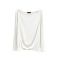 thumbnail image 1 of ShiShine Women's Lightweight Pajamas Tops Long Sleeve Solid Color Lounge Tops Crewneck Basic Pullover Undershirt, 1 of 5