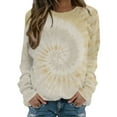 thumbnail image 1 of ShiShine Women’s Long Sleeve Crewneck Sweatshirt Trendy 2025 Tie Dye Print Regular Fit Pullover Tops Fall Fashion Sweatshirts, 1 of 5