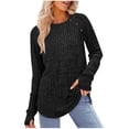 thumbnail image 1 of ShiShine Women's Long Sleeve Top Crewneck Basic Lightweight Fall Shirt with Thumb Hole, 1 of 5