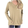 thumbnail image 1 of ShiShine Women's Long Sleeve Tunic Tops Fall Shirts to Wear with Leggings Loose Fit Dressy V-Neck Blouse, 1 of 6