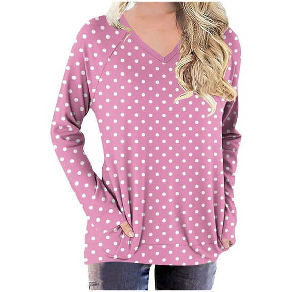 ShiShine Women's Long Sleeve Tunic Tops Fall Shirts to Wear with Leggings Loose Fit Dressy V-Neck Blouse