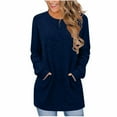 thumbnail image 1 of ShiShine Women's Long Sleeves Crew Neck Shirts Loose Fit Tunic Tops Dressy Pullover With Pockets, 1 of 5