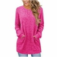 thumbnail image 1 of ShiShine Women's Long Sleeves Crew Neck Shirts Loose Fit Tunic Tops Dressy Pullover With Pockets, 1 of 4