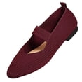 thumbnail image 1 of ShiShine Women's Mary Jane Flats Comfortable Dressy Ballet Flats Casual Pionted Toe Slip On Knitted Fabric Office Work Woman Shoes, 1 of 8