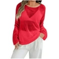 thumbnail image 1 of ShiShine Women's Mesh Long Sleeve Tops See Through Sheer Crew Neck T Shirts Sexy Concert Outfits, 1 of 5