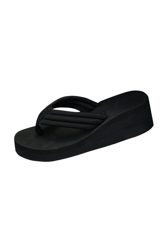 Women's Multi Strap Toe Post Wedge Flip Flops Casual Summer Beach Comfort Sandals