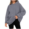 thumbnail image 1 of ShiShine Women's Oversized Lantern Sleeve Hoodie 2025 Fall Winter Loose Pullover Sweatshirt with Kangaroo Pocket, 1 of 9