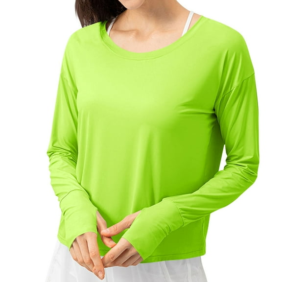 ShiShine Women's Oversized T Shirts Long Sleeve Crewneck Loose Fit Tops Basic Tee