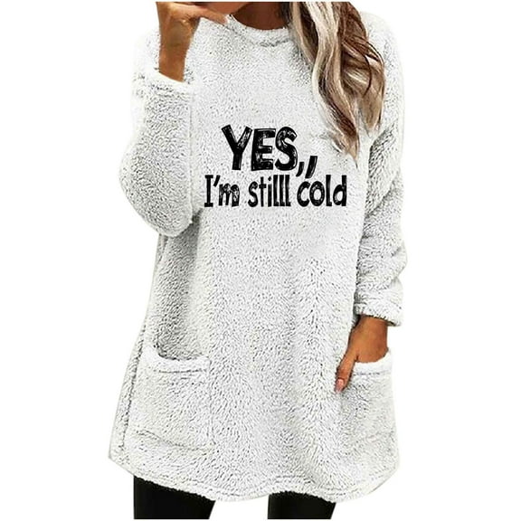 ShiShine Women's Pullover Plush Sweatshirt Winter Warm Long Sleeve Print Tops Fall Clothes 2025 Cozy Outerwear