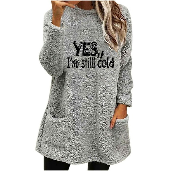 ShiShine Women's Pullover Plush Sweatshirt Winter Warm Long Sleeve Print Tops Fall Clothes 2025 Cozy Outerwear