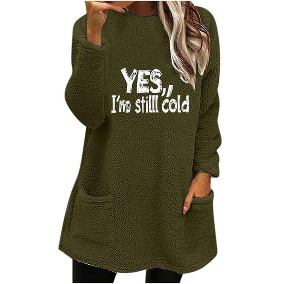ShiShine Women's Pullover Plush Sweatshirt Winter Warm Long Sleeve Print Tops Fall Clothes 2025 Cozy Outerwear