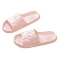 thumbnail image 1 of ShiShine Women's Ruched Lounge Slipper Solid Open Toe Summer Sandals Anti-Slip Walking Simple Slide Vacation Flats, 1 of 6