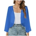 thumbnail image 1 of ShiShine Women's Shrug Soft Open Front Sheer Long Sleeve Cropped Cardigans for Evening Dress, 1 of 5