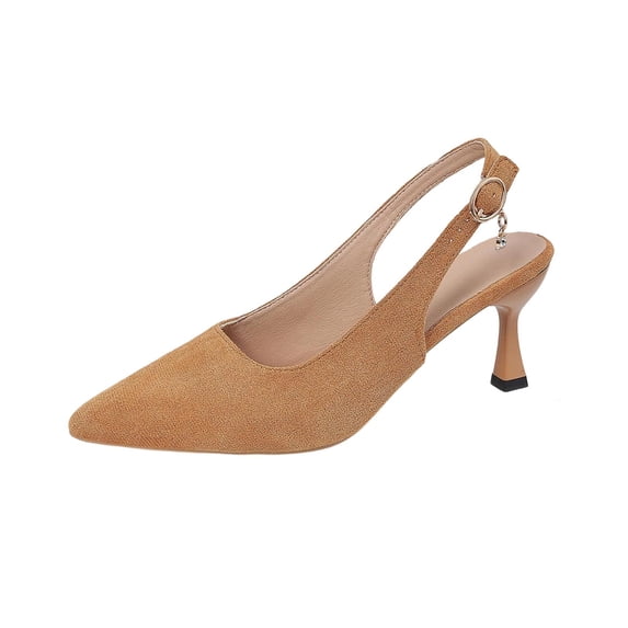 ShiShine Women's Slingback Kitten Heels Closed Pointed Toe Backless Wedding Party Dress Pumps Shoes