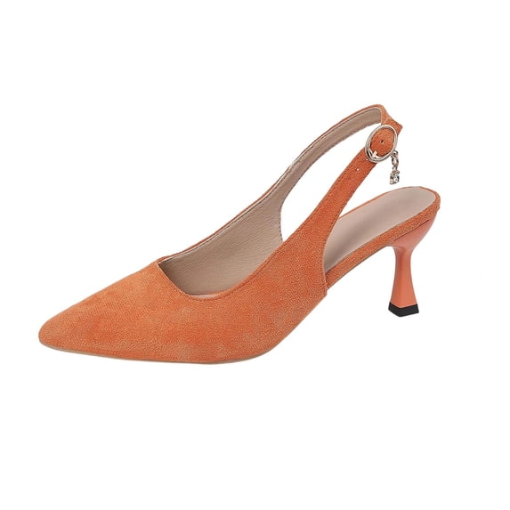 ShiShine Women's Slingback Kitten Heels Closed Pointed Toe Backless Wedding Party Dress Pumps Shoes