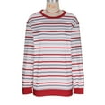 thumbnail image 1 of ShiShine Women's Striped Long Sleeved Shirt Round Neck Basic Striped T-Shirt Pullover, 1 of 6